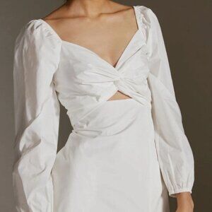 Mare Mare x Anthropologie White Cut-Out Twill Halter Mini Dress